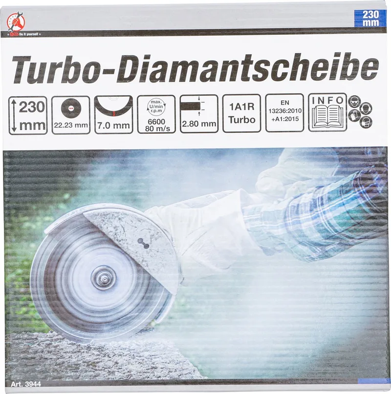 Turbo Doorslijpschijf - Slijpschijf - Steen - Diamant - Ø 230 mm - 22.2mm - 1 stuks - BGS3944 von BGS technic – Produktbild