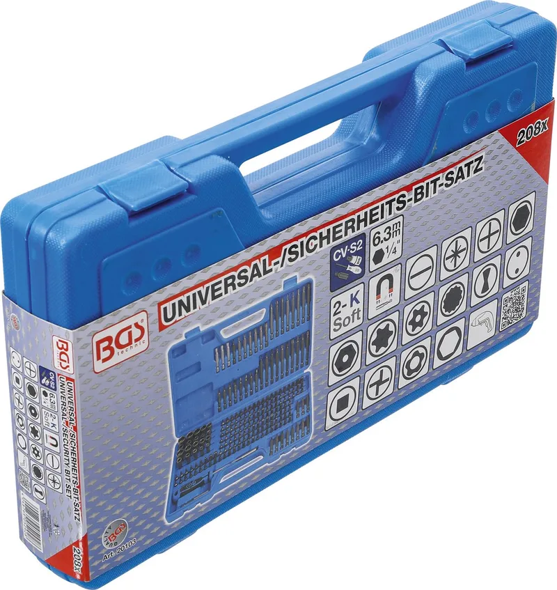 Universele / Veiligheids-bitset - 208-delig - Aandrijving 1/4 de BGS technic – image du produit