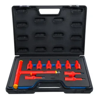 VDE-Bit-Einsatz-Satz Antrieb Innenvierkant 12,5 mm (1/2 Zoll) T-Profil (für TX) T20 - T55 10 teilig von BGS technic – Produktbild