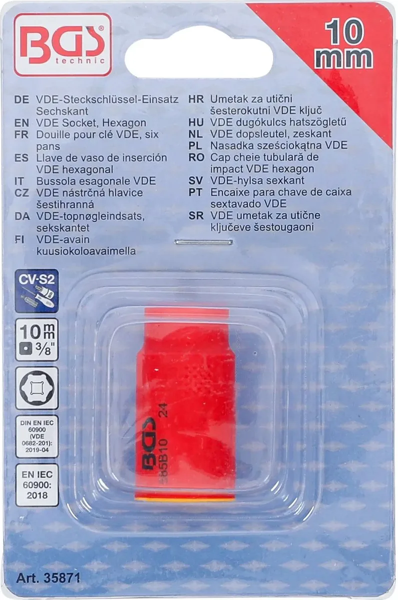 VDE dopsleutel, zeskant - 3/8 - 10 mm de BGS technic – image du produit
