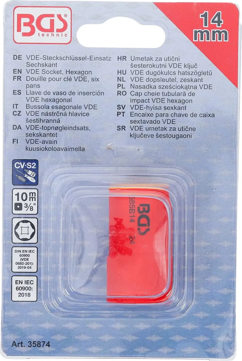 VDE dopsleutel, zeskant - 3/8 - 14 mm van BGS technic – productafbeelding