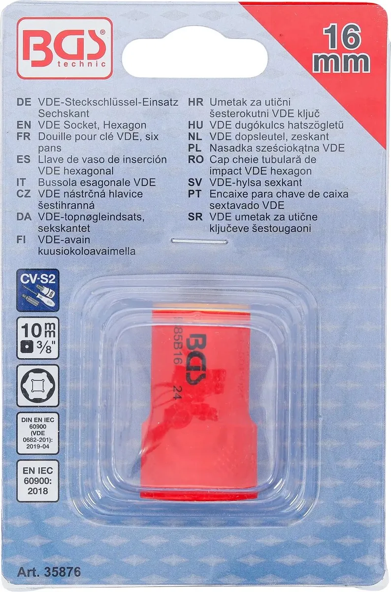 VDE dopsleutel, zeskant - 3/8 - 16 mm de BGS technic – image du produit