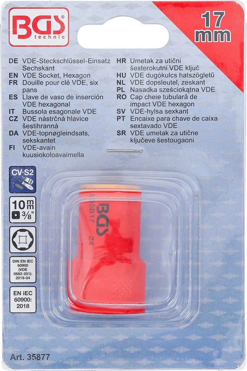 VDE dopsleutel, zeskant - 3/8 - 17 mm van BGS technic – productafbeelding