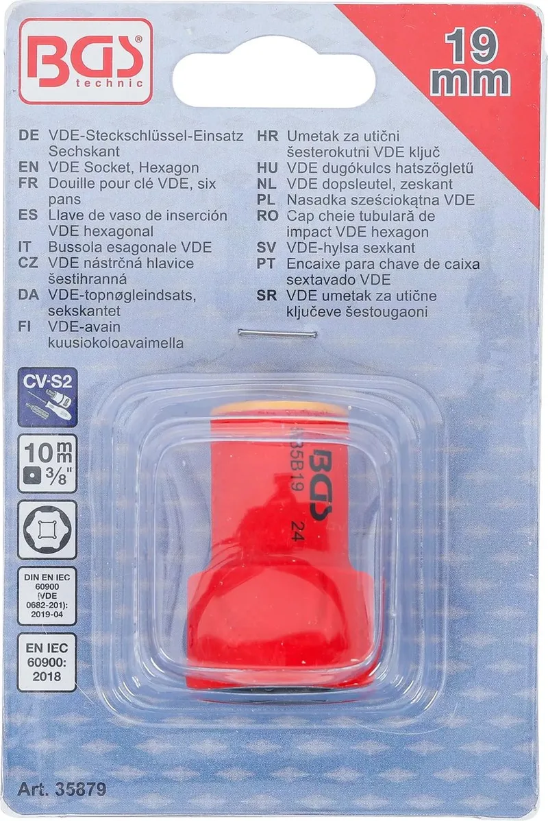 VDE dopsleutel, zeskant - 3/8 - 19 mm van BGS technic – productafbeelding