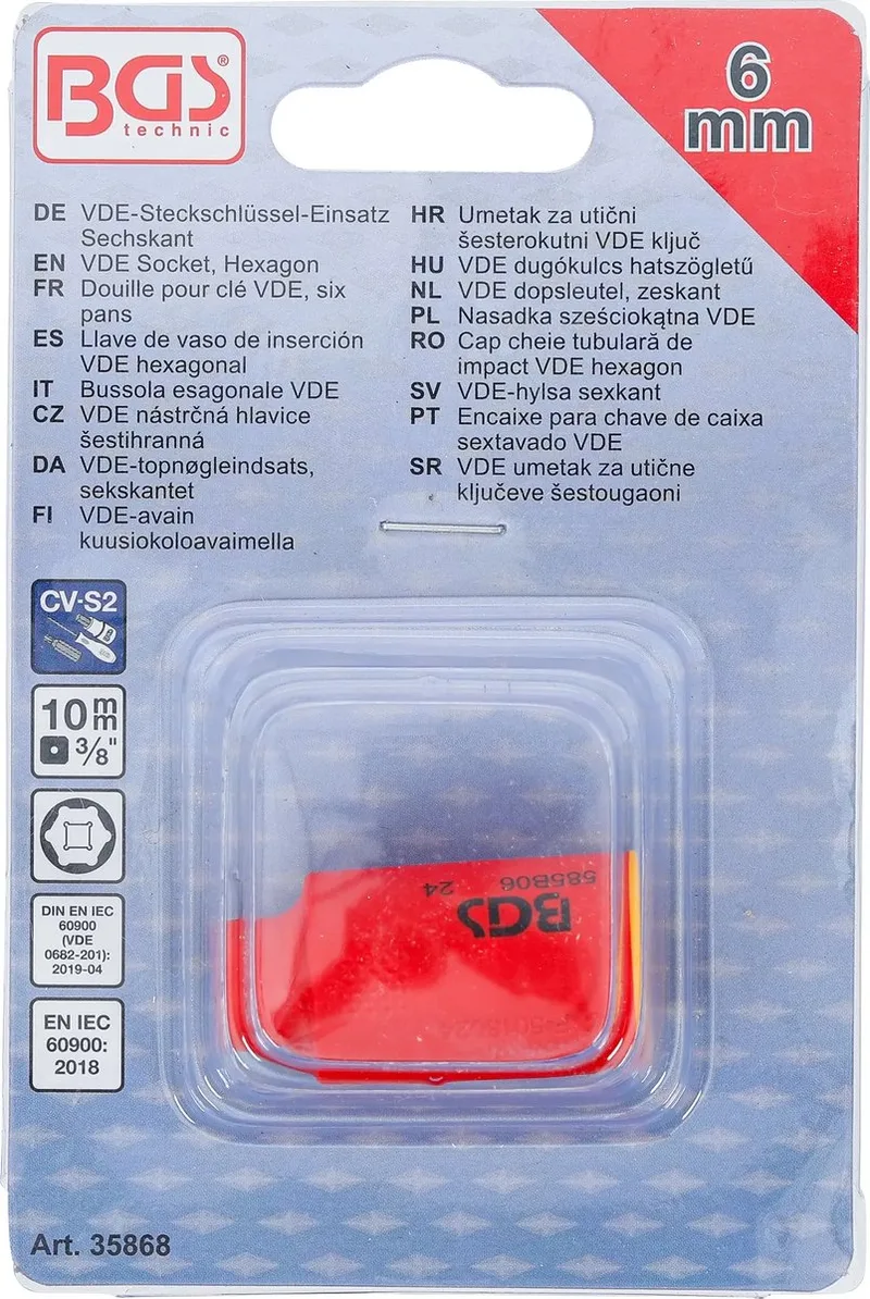 VDE dopsleutel, zeskant - 3/8 - 6 mm de BGS technic – image du produit