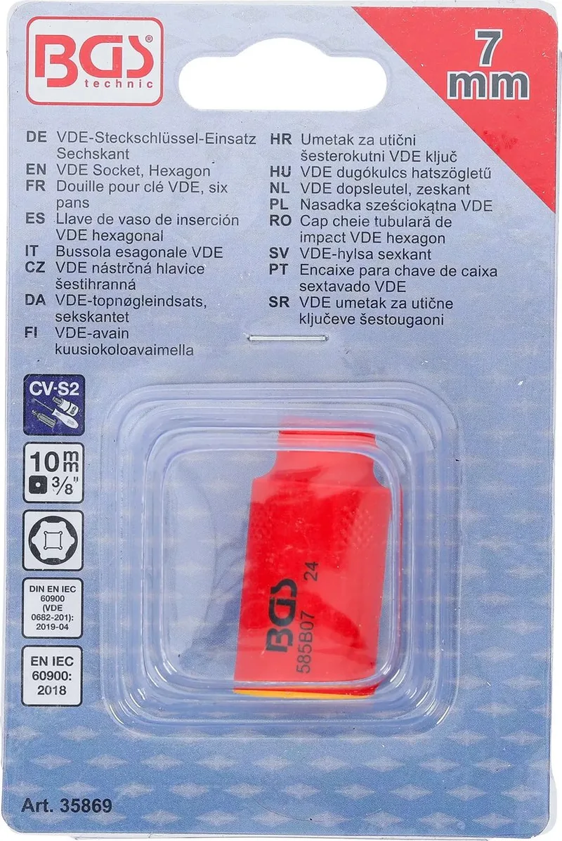 VDE dopsleutel, zeskant - 3/8 - 7 mm van BGS technic – productafbeelding