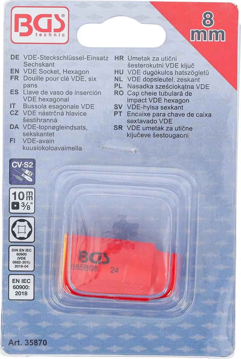 VDE dopsleutel, zeskant - 3/8 - 8 mm de BGS technic – image du produit