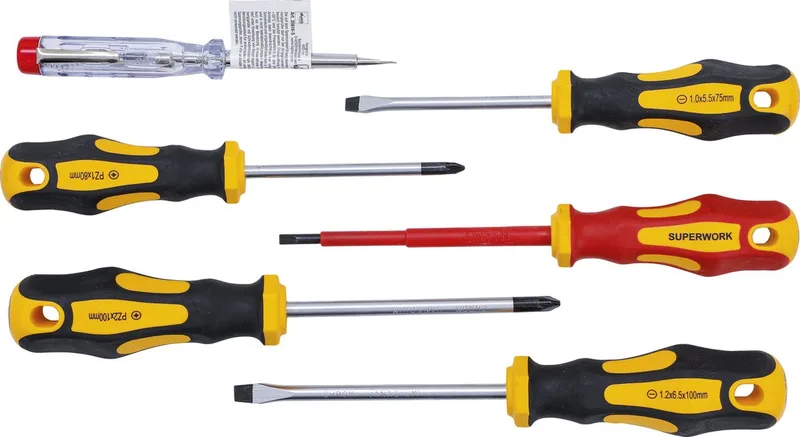 VDE-elektrische schroevendraaier- / schroevendraaierset sleuf / kruiskop 6 delig de BGS technic, Rouge – image du produit