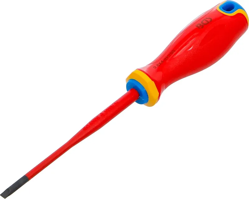 VDE schroevendraaier - extra dunne punt - sleufkop, 4 mm van BGS technic, Blauw – productafbeelding