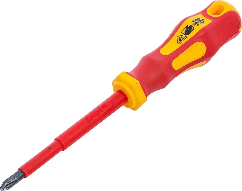 VDE-Schroevendraaier Kruiskop PH2 Bladlengte 100 mm - 4927 de BGS technic, Jaune – image du produit
