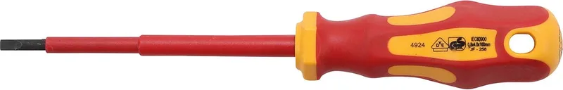 VDE-schroevendraaier platte kop 4 mm bladelengte 100 mm - 4924 von BGS technic, Gelb – Produktbild