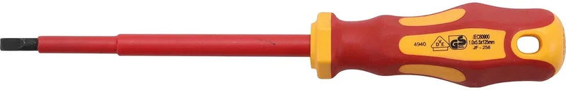 VDE-schroevendraaier sleuf 5,5 mm bladlengte 125 mm - 4940 de BGS technic, Jaune – image du produit