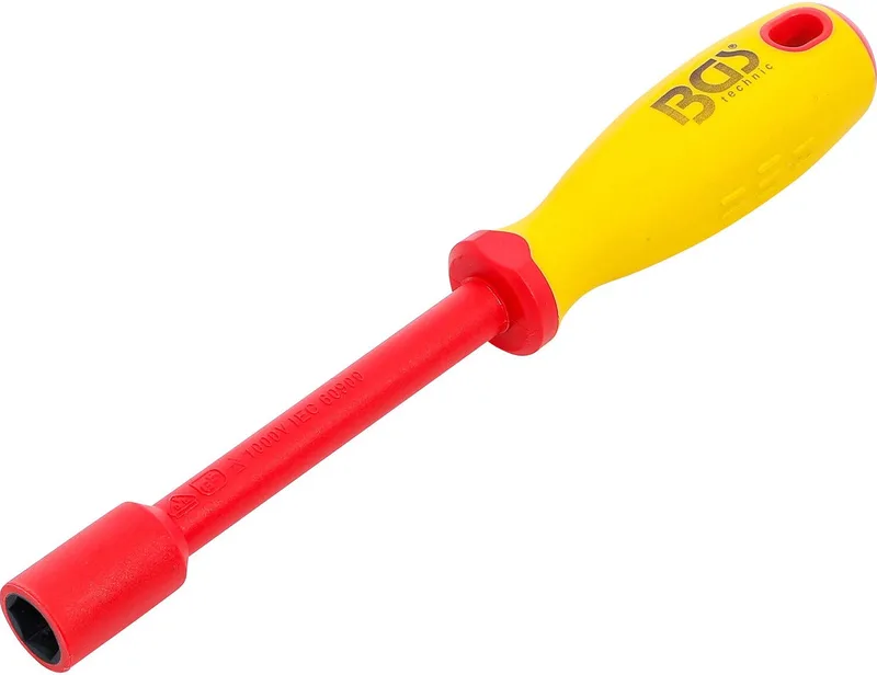 VDE-steeksleutel-schroevendraaier zeskant SW 13 mm klinglengte 125 mm - 71093 by BGS technic, Yellow – product image