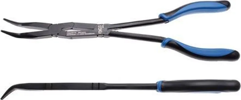 BGS Doppelgelenk-Zange abgewinkelte Spitze 350 mm von BGS technic, Blau – Produktbild