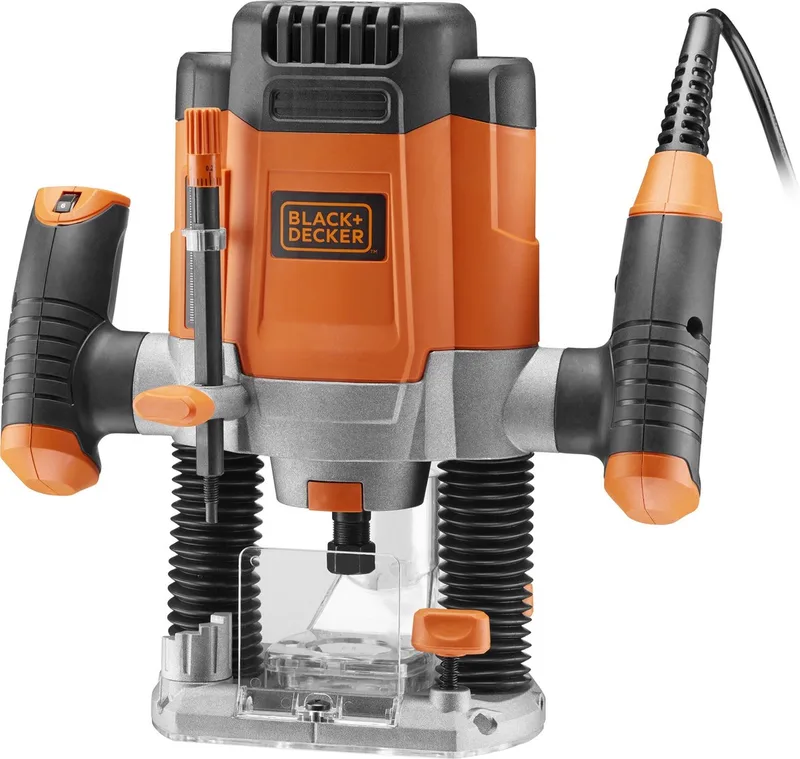 1200W 1/4" bovenfrees 11 acc koffer - KW1200EKA-QS de Black+Decker, Orange – image du produit 1 sur 6