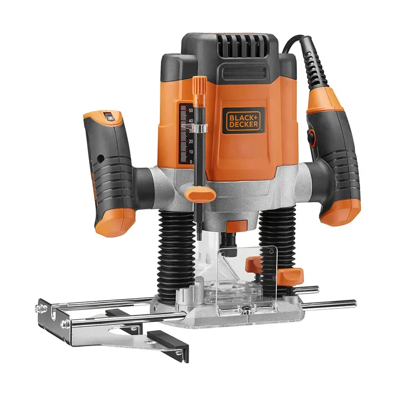 1200W 1/4" bovenfrees 11 acc koffer - KW1200EKA-QS de Black+Decker, Orange – image du produit 2 sur 6