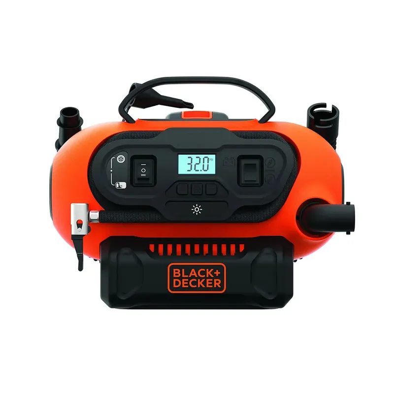 160 PSI compressor ACDC 18V zonder accu - BDCINF18N-QS van Black+Decker, Zwart, Oranje – productafbeelding 2 van 6