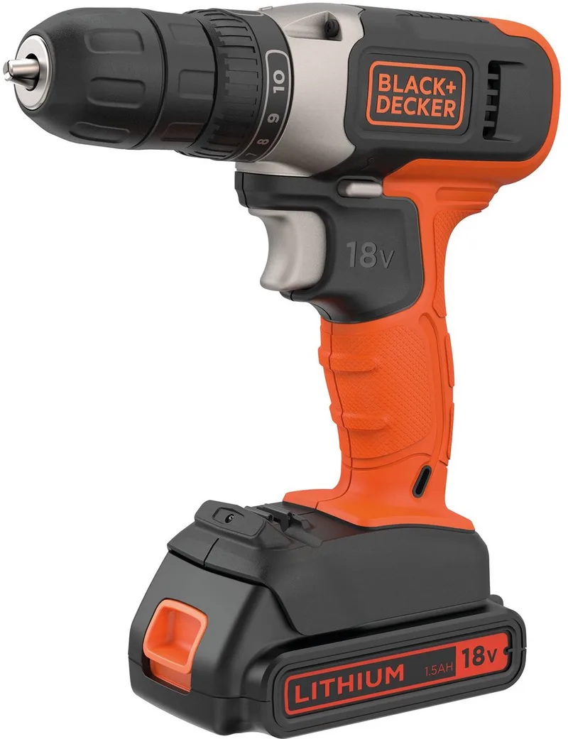18V 1 Speed Drill Driver & 1x 1.5Ah Batt - BCD001C1-QW von Black+Decker – Produktbild