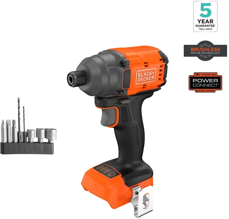 18V Brushless Slagschroevendraaier met bits (zonder accu en lader) - BLIM78N-XJ by Black+Decker – product image
