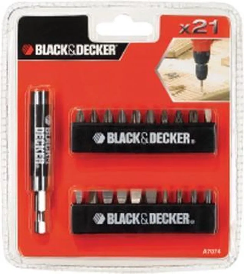 A7074-XJ - Schroefbitset - 21-delig - Magnetische Houder by Black+Decker – product image 1 of 2