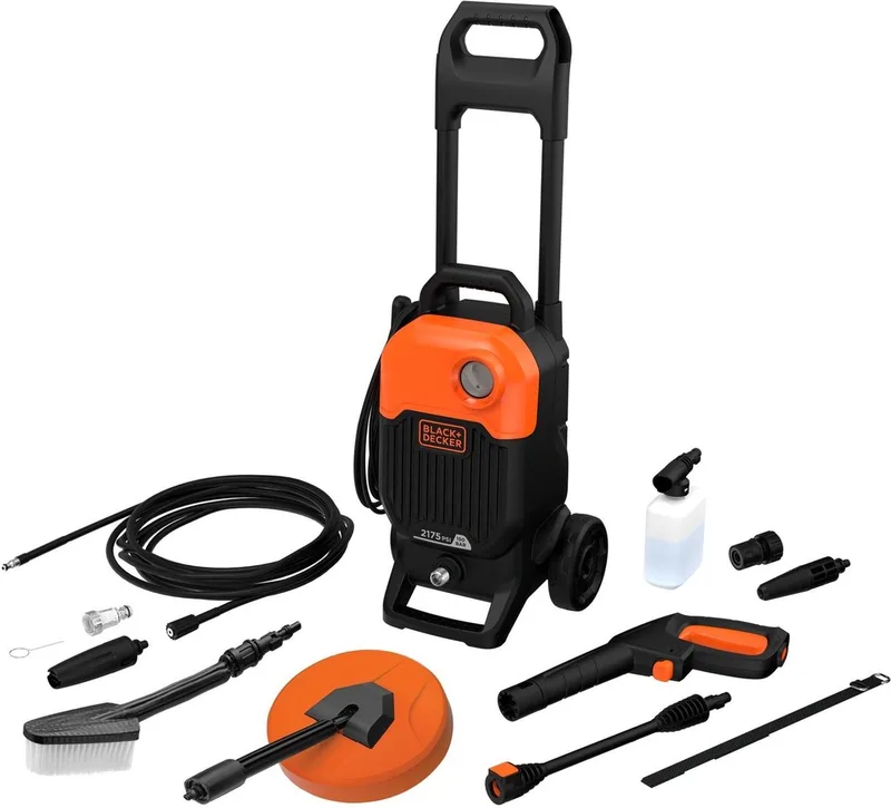 B&D Hogedrukreiniger met variabele handgreep 1700Watt - 125 BAR - BEPW2000KIT - Compleet met terrasreiniger - 150 BAR by Black+Decker – product image