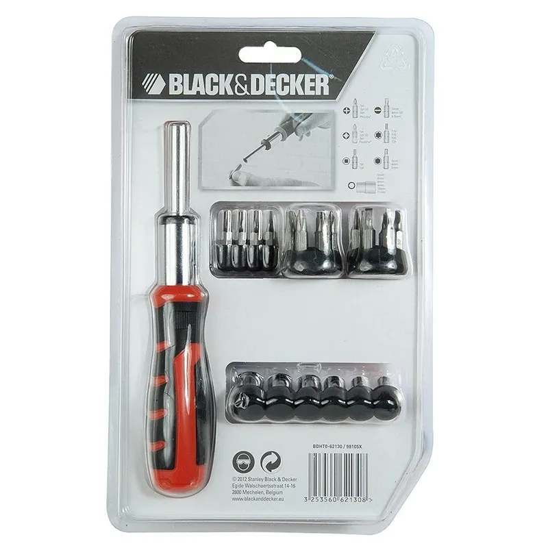 Bit set with screwdriver Black & Decker BDHT0-62130 29 Onderdelen by Black+Decker, Black, Red – product image 2 of 4