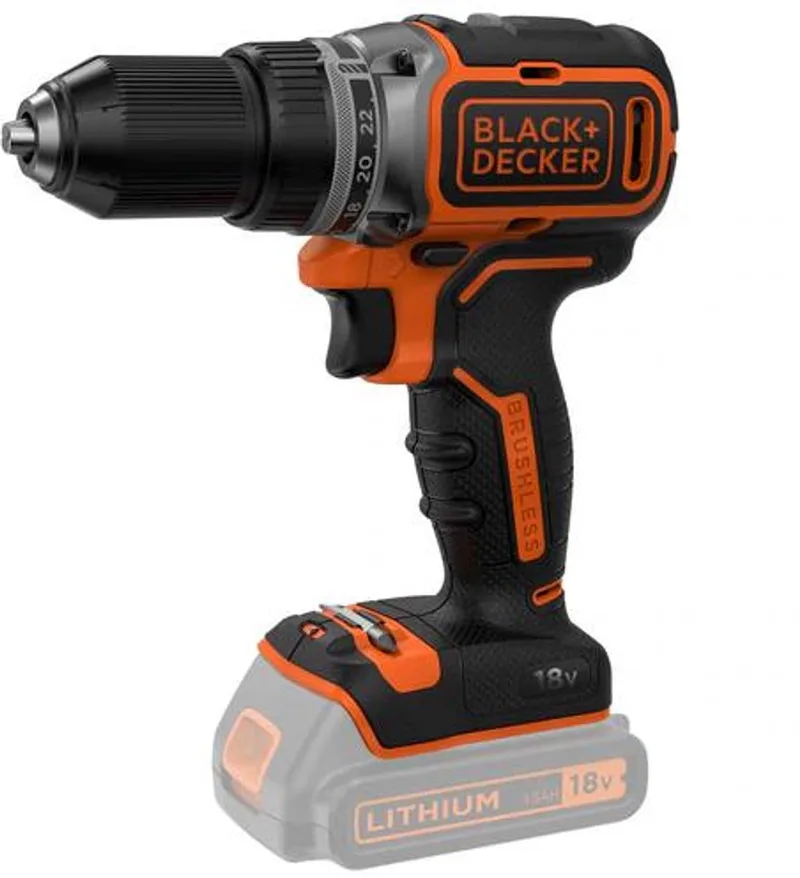 BL186N-XJ accuboormachine - 18V - 52Nm - 24 koppelinstellingen - zonder accu en lader van Black+Decker – productafbeelding