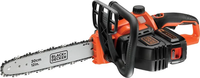 Black & Decker 36V Lichtgewicht Lithium compacte kettingzaag 36V. 2.0Ah. 30cm zwaard. kettingsnelheid 5m/s de Black+Decker – image du produit