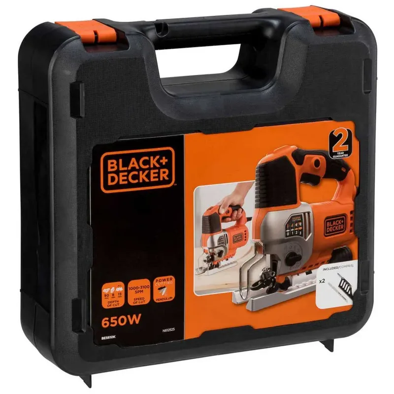 BLACK+DECKER 650W Pendeldecoupeerzaag, koffer - BES610K-QS by Black+Decker – product image 3 of 3
