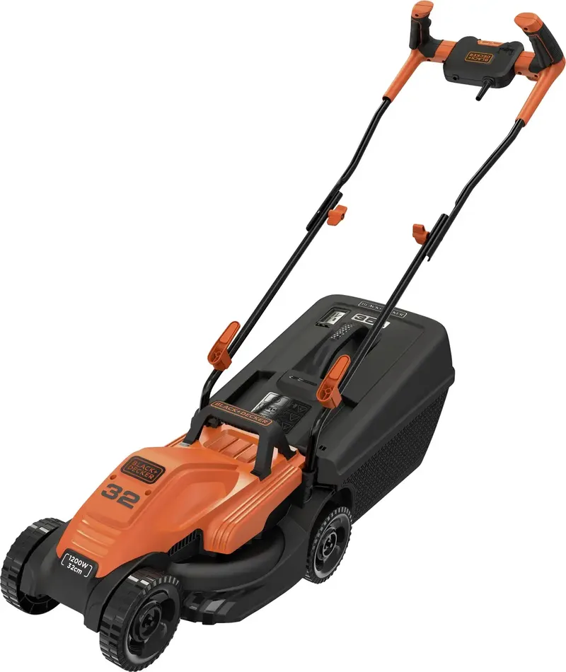 Black & Decker BEMW451-QS, 300 m², 32 cm, 2 cm, 6 cm, 35 l, 78,5 dB Elektro Rasenmäher mit Schnitthöhenverstellung 1200 W Schnittbreite (max.) fra Black+Decker – produktbillede