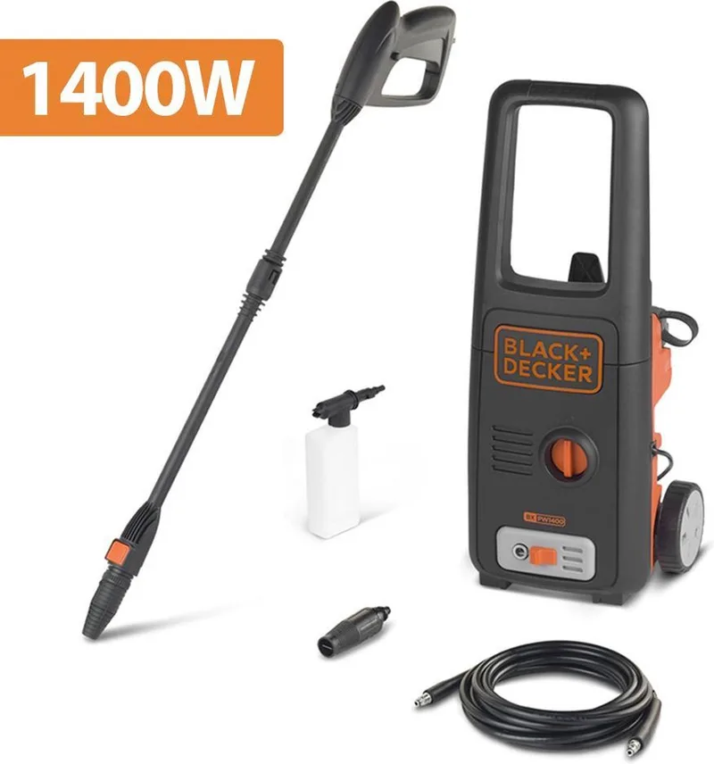 BXPW1400E Hogedrukreiniger - Lichtgewicht - met 5 Accessoires - 110 Bar - 1400W by Black+Decker – product image