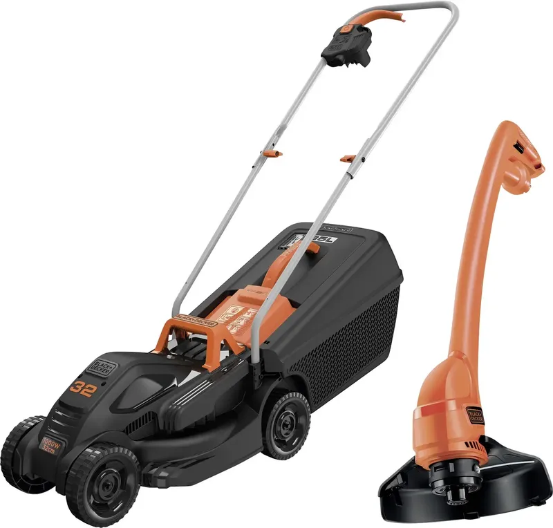 Elektro Rasenmäher, Rasentrimmer Set inkl. Rasentrimmer 1000 W/250 W Schnittbreite (max.) 32 cm von Black+Decker – Produktbild