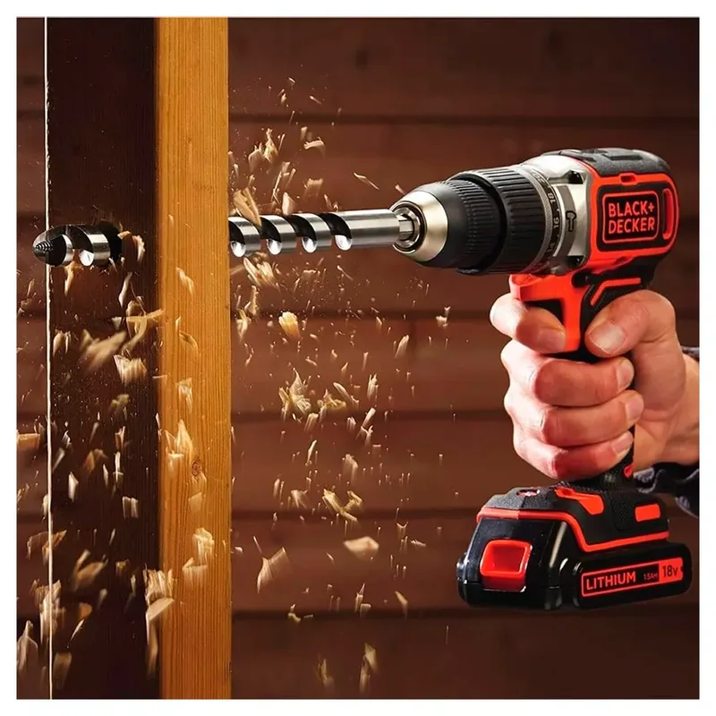 Gereedschap - 18V ACCU-klopboor-/schroefmachine, 2x accu 2,0 Ah, Li-Ion, lader BCD383D2XK-QW de Black+Decker – image du produit 4 sur 6