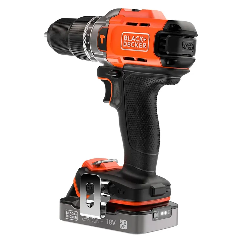 Gereedschap - 18V ACCU-klopboor-/schroefmachine, 2x accu 2,0 Ah, Li-Ion, lader BCD383D2XK-QW de Black+Decker – image du produit 6 sur 6