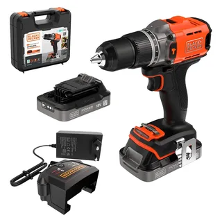 Gereedschap - 18V ACCU-klopboor-/schroefmachine, 2x accu 2,0 Ah, Li-Ion, lader BCD383D2XK-QW de Black+Decker – image du produit 5 sur 6
