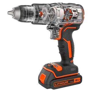 Gereedschap - 18V ACCU-klopboor-/schroefmachine, 2x accu 2,0 Ah, Li-Ion, lader BCD383D2XK-QW de Black+Decker – image du produit 2 sur 6