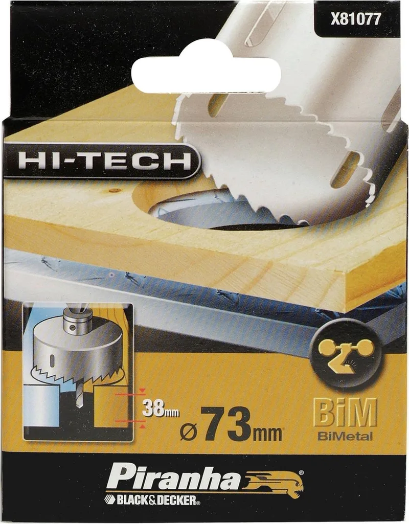Piranha HI-TECH gatenzaag bimetaal 73 mm X81077 de Black+Decker – image du produit
