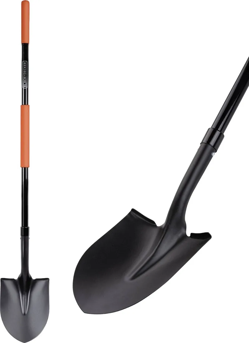 Schep - 148 CM - Roestvrij - Koolstofstalen Kop en Glasvezel Handvat - Zwart von Black+Decker – Produktbild
