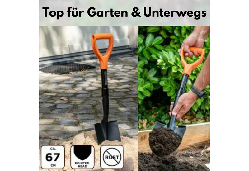 Schep - metaal - 65 cm - tuinschop / tuinieren / camping - kleine compacte schep by Black+Decker – product image 2 of 4