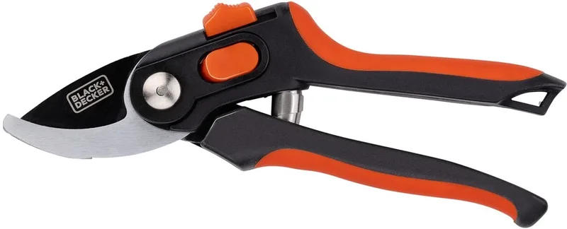 Tuinschaar - 20,3 CM - Gehard Stalen Bladen - 13 MM Knipdikte - Zwart/ Oranje von Black+Decker – Produktbild