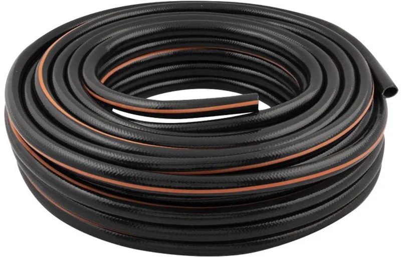 Tuinslang 25 Meter - 13MM - Duurzaam PVC - Tuin Besproeien, Auto Wassen, Zwembad Vullen - Past op Elke Standaard Kraan - Zwart/Oranje von Black+Decker – Produktbild