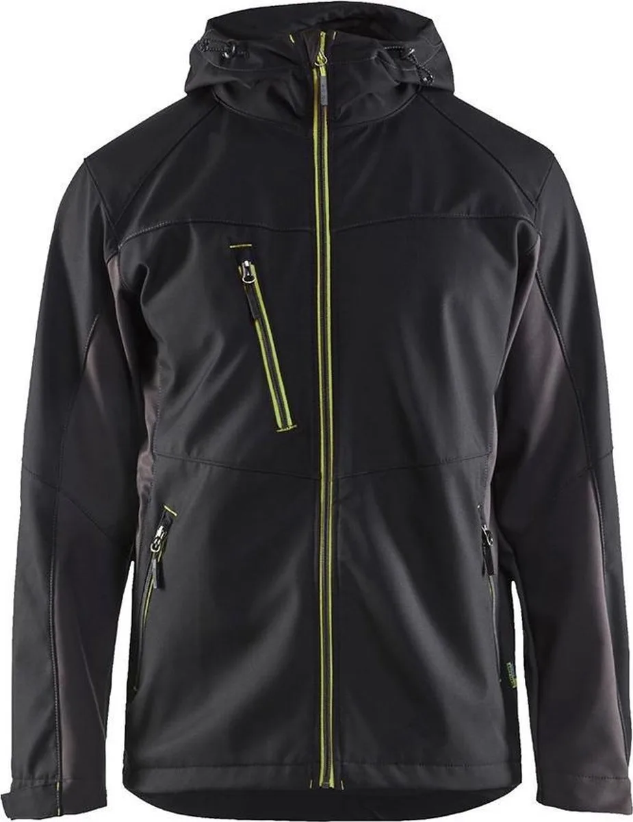 Arbeit-jas Softshell-jas 47532516 van Blåkläder, Zwart, High Vis Gelb – productafbeelding