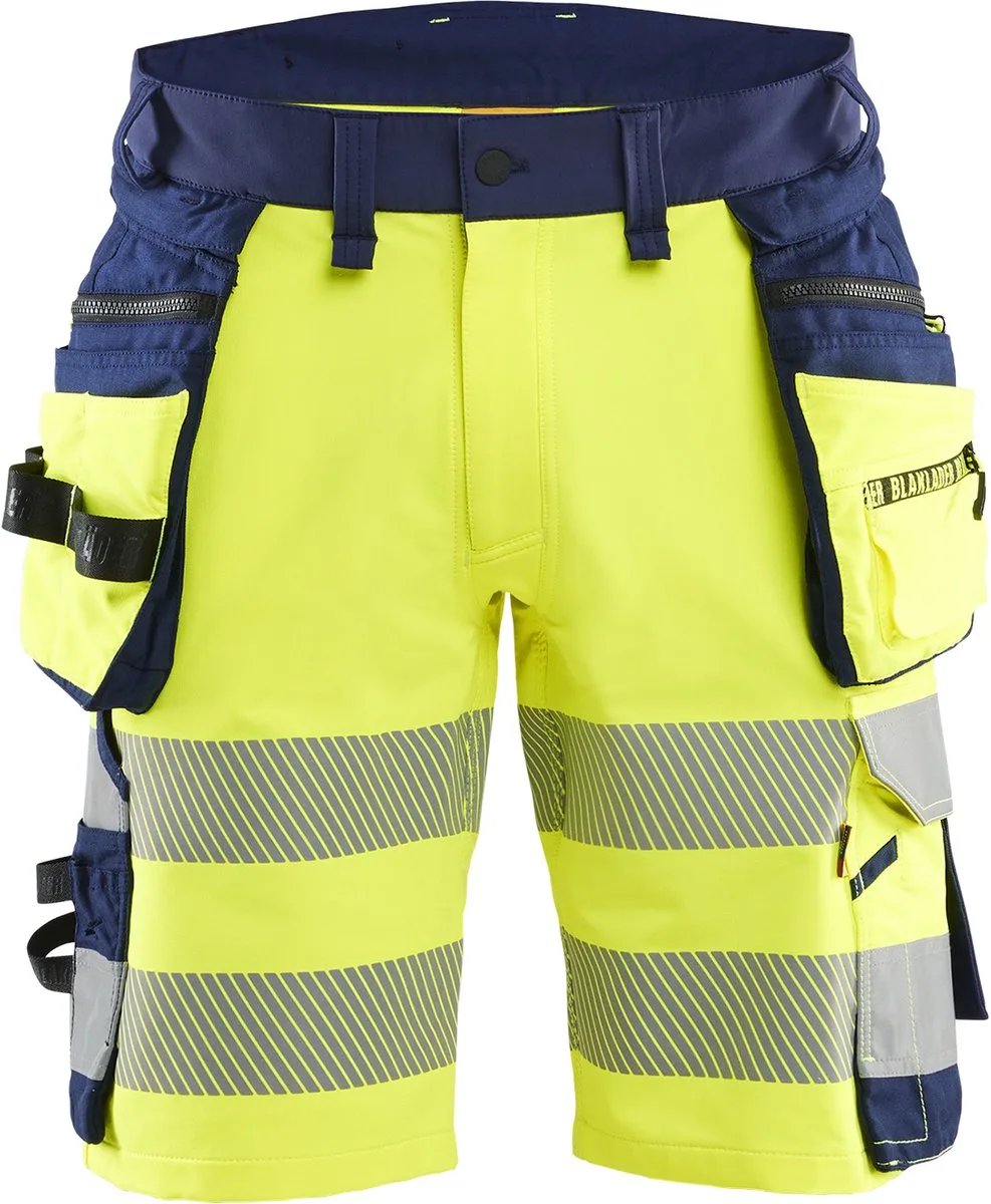 Arbeit-shorts High Vis-shorts 4-weg-stretch 11201648 fra Blåkläder, High Vis Gelb, Marineblau – produktbillede