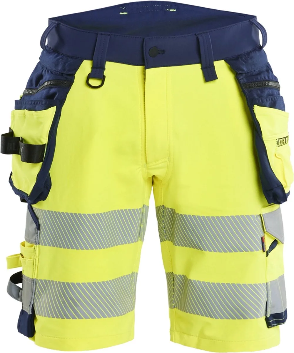 Arbeit-shorts High Vis-shorts 4-weg-stretch 11201648 van Blåkläder, High Vis Gelb, Marineblau – productafbeelding