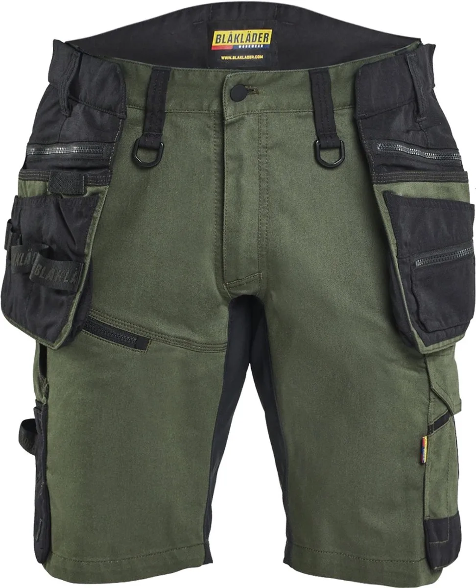 Arbeitsshorts STRIKER-werkbroek mit Stretch 19721149 van Blåkläder, Waldgrün, Zwart – productafbeelding