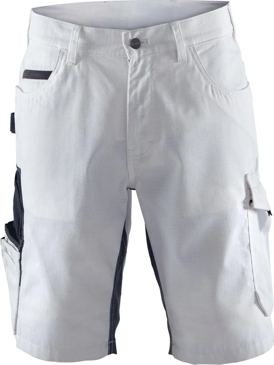 Blaklader 1094 Schildersshort met stretch White/Dark Grey van Blåkläder, Wit, Donkergrijs, C54 – productafbeelding