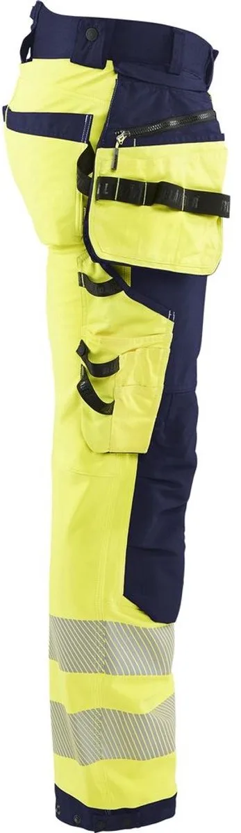 Blaklader 1820-2513 Softshell Werkbroek High Vis - High Vis Geel/Marineblauw fra Blåkläder, High Vis Geel, Marineblauw, C152 – produktbillede