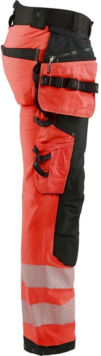 Blaklader 1820-2513 Softshell Werkbroek High Vis - High Vis Rood/Zwart van Blåkläder, High Vis Rood, Zwart, C54 – productafbeelding
