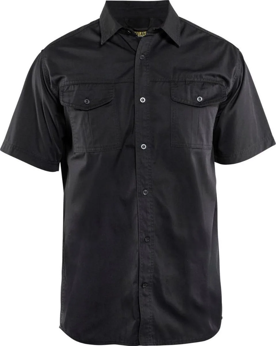 Blaklader 3296 Werkoverhemd Korte Mouw Twill by Blåkläder, Black – product image