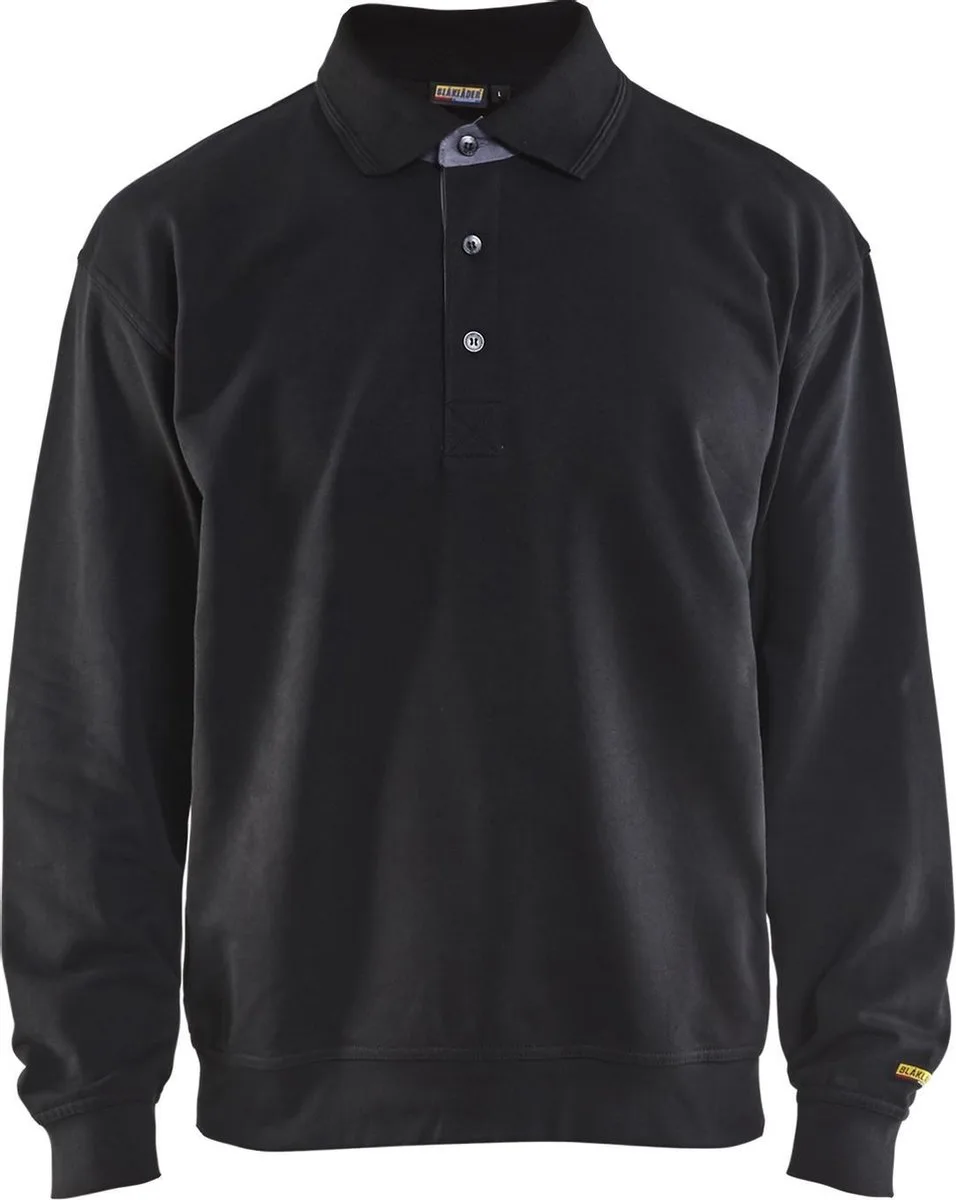 Blåkläder 3370-1158 Polo Sweatshirt Zwart by Blåkläder, Black, M – product image